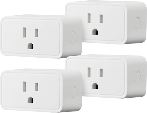 Amazon Basics Smart Plug, Works with Alexa Only, Voice Control, Remote APP Control, Schedule, Compact Design, Versatile, 2.4 GHz Wi-Fi, No Hub Required, 4-Pack, White