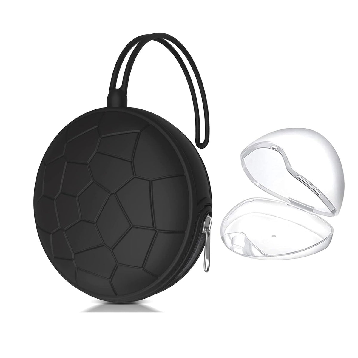 Pacifier Holder Case,BPA Free Portable Pacifier Storage Container,Silicone Baby Pacifier Cover Pouch for Diaper Bag Stroller,Travel Outdoor Activities,Easy to Clean(Black)