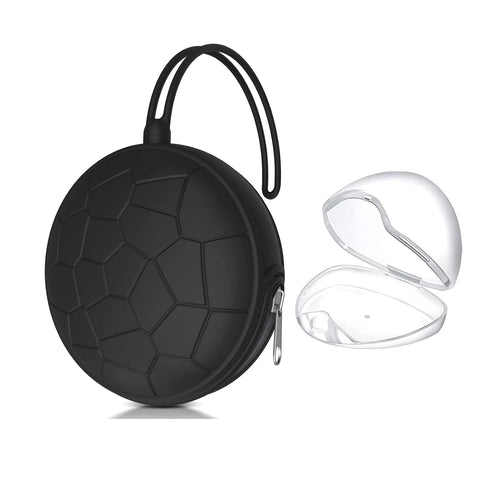 Pacifier Holder Case,BPA Free Portable Pacifier Storage Container,Silicone Baby Pacifier Cover Pouch for Diaper Bag Stroller,Travel Outdoor Activities,Easy to Clean(Black)