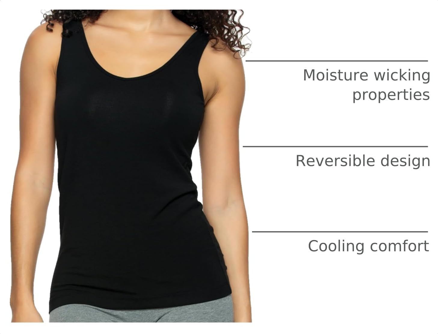Felina Reversible Cotton Womens Tank Top | 4-Pack