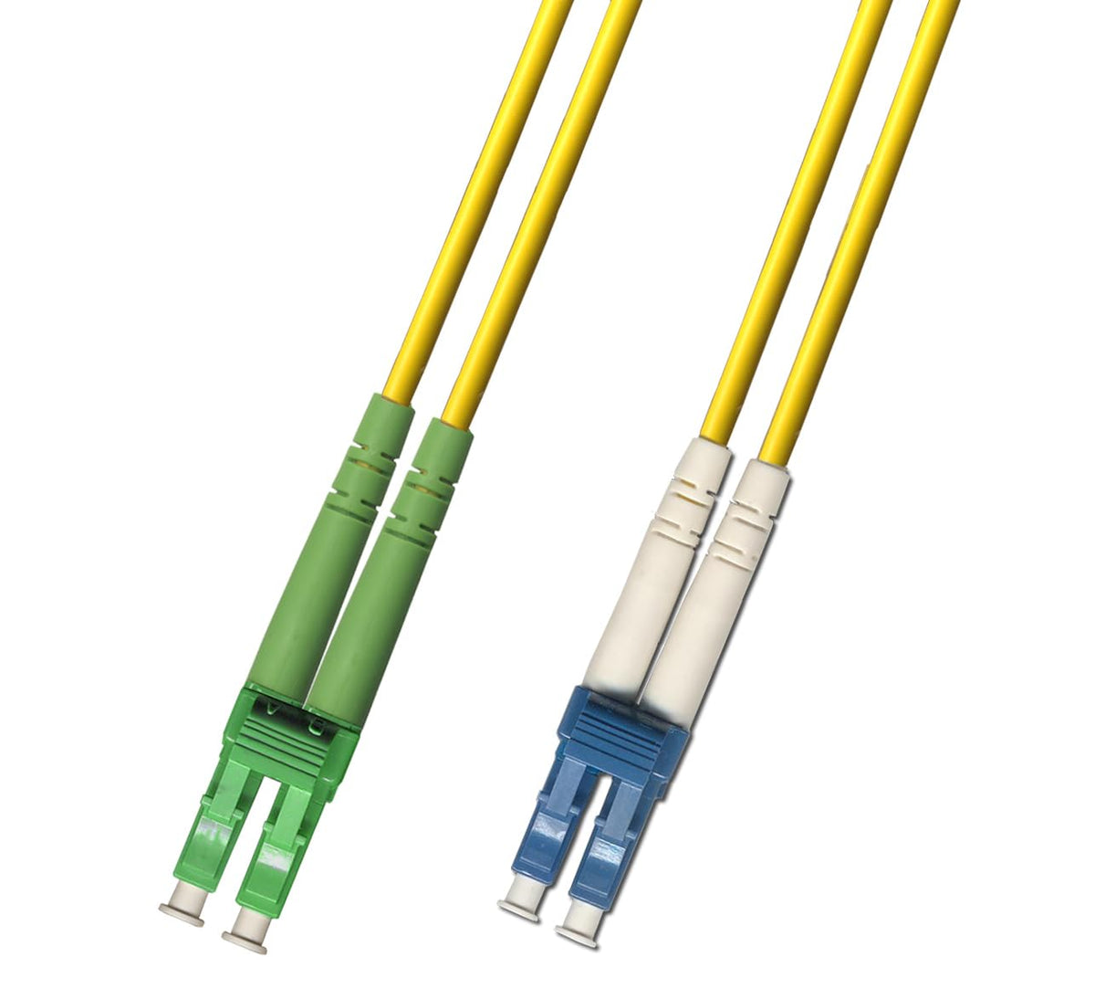 1M Singlemode Duplex Fiber Optic Cable (9/125) - LC/APC to LC/UPC