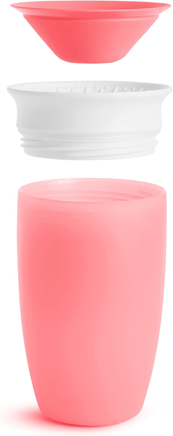 Munchkin Miracle 360 Spill-Proof Sippy Cups, 10 Oz, Pink/Purple, 2 Pack