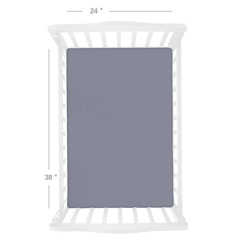 Mini Crib Sheets Fitted, 2 Pack Neutral Mini Crib Sheets for Boy & Girl