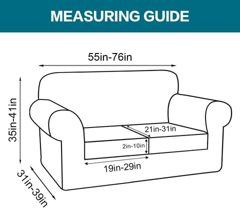 Turquoize 3 Piece Sofa Covers For 2 Cushion Couch Sofa Slipcover Soft Couch Cover For Dogs-Washable Sofa Furniture Cover With 2 Individual Cushion Covers, Thick Jacquard Fabric (Loveseat, Burnt Brick)