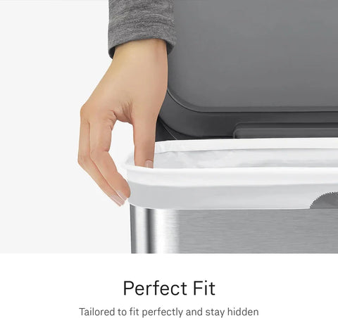 simplehuman Code G 200 Count Custom Fit Liners, Drawstring Kitchen Trash Bags, One-by-One Mess-Free Dispense, Extra Thick & Double Seamed, 50% PCR Plastic, 30 Liter / 8 Gallon, White