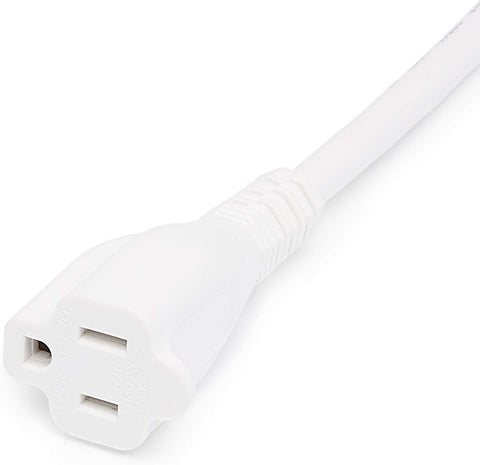 Amazon Basics Extension Cord, 3 Prong Outlet Extender, Indoor, 13 Amps, 125V, 6 Ft, White