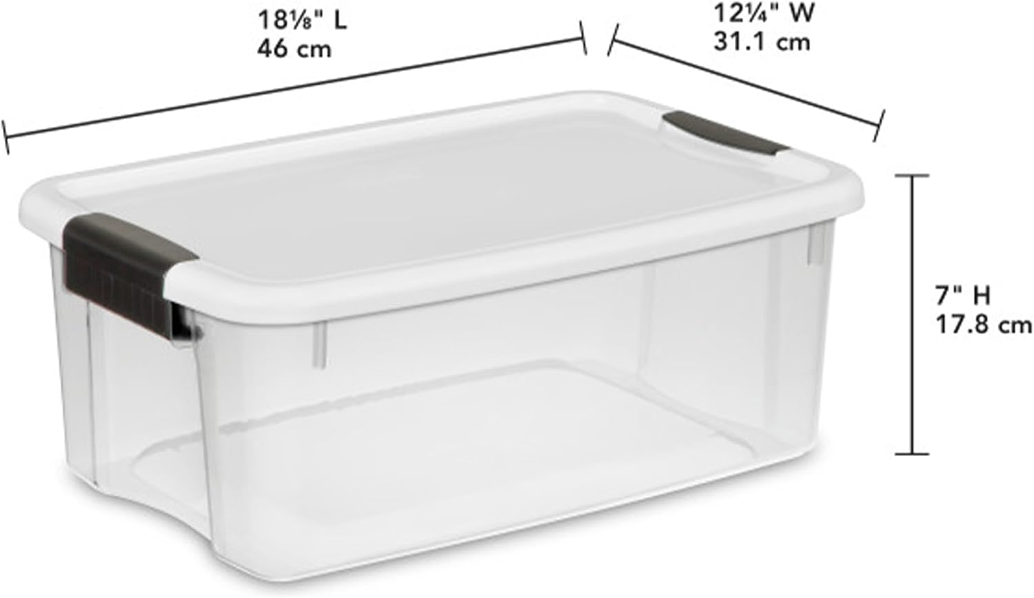 Sterilite Ultra Latch Box with Lids for Home and Office, 18 Quart, 12-Pack