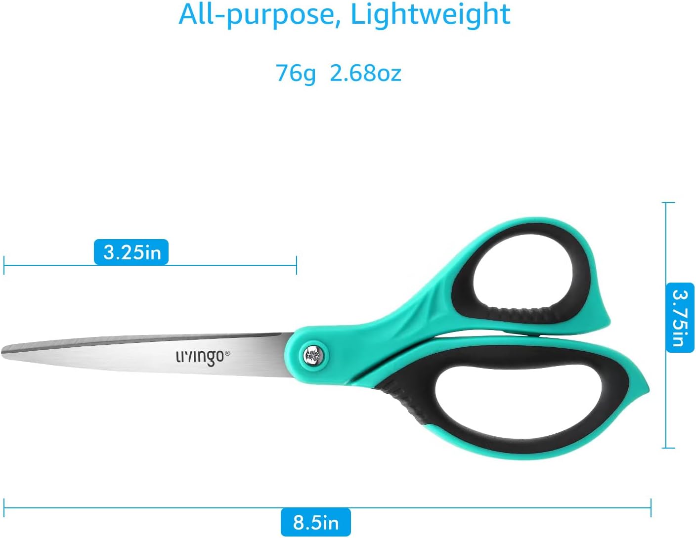 LIVINGO All Purpose Scissors 8.5" Office Craft Shears 3 Pack