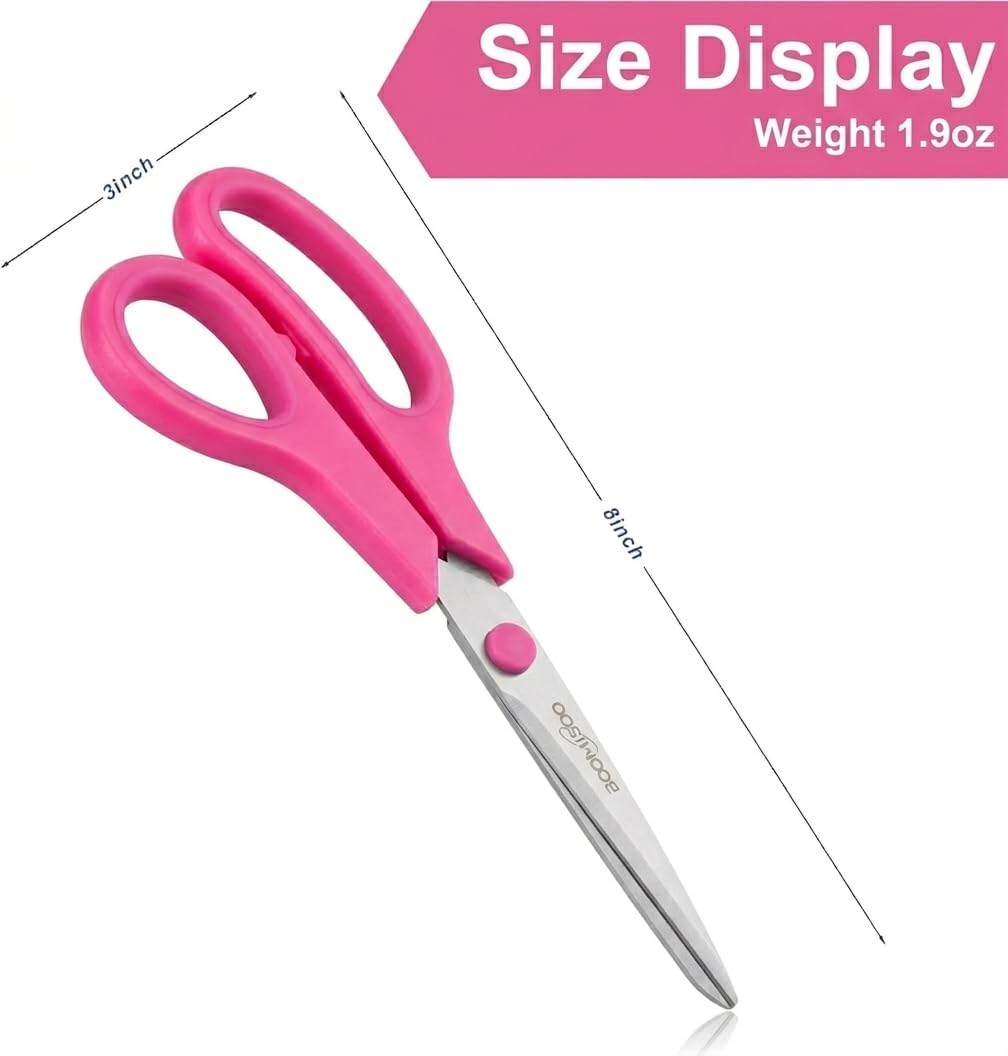 24PCS 8" Scissors,Sharp Stainless Steel Multicolor for Office School Crafts