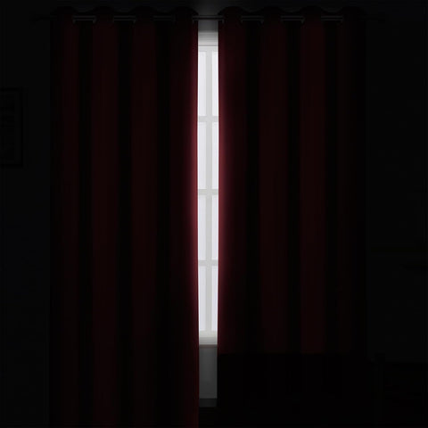 LEMOMO Burgundy Red Blackout Curtains 34 x 84 Inch Length/Set of 2 Curtain Panels/Thermal Insulated Room Darkening Blackout Curtains for Bedroom