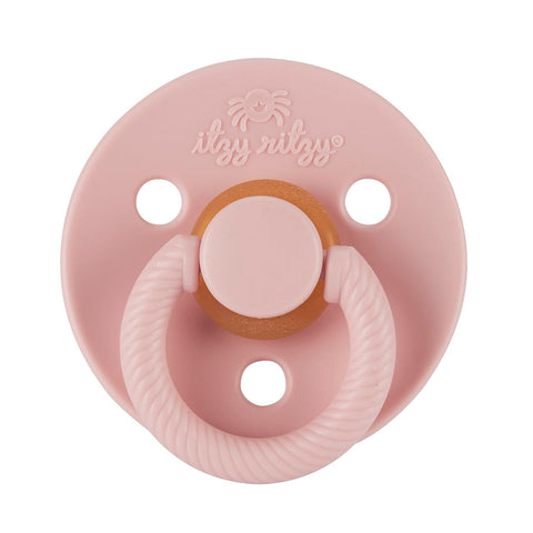 Itzy Ritzy Natural Rubber Pacifiers, 6-18 Mos, Set of 2, Blossom/Rosewood