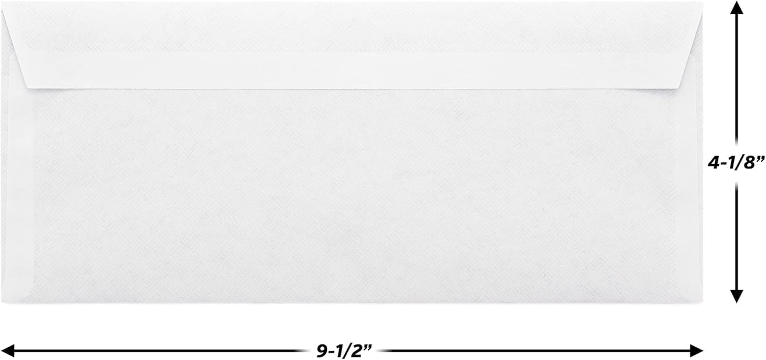Mead #10 Security Business Envelopes Letter Size 4-1/8" x 9-1/2" – Peel and Seal, Privacy Lined, No-Window, Press-It Seal-It Self-Adhesive for Home & Office Mailing, 45 Count (75026)
