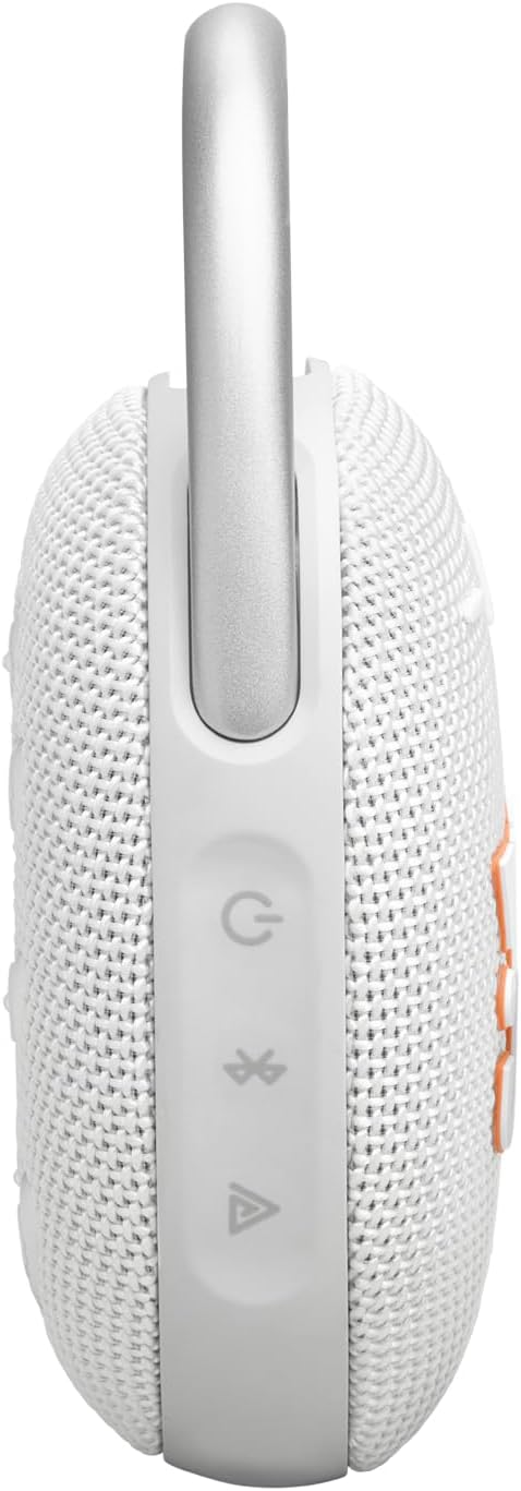 JBL Clip 5 Ultra Portable Bluetooth Speaker with gSport Carbon Fiber Case (White)