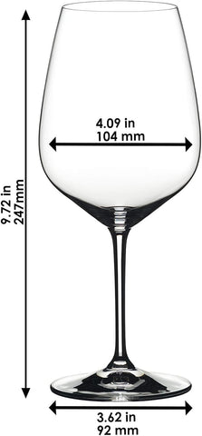 Riedel Extreme Cabernet Wine Glasses, Set of 4, Clear, Dishwasher Safe 4411/0