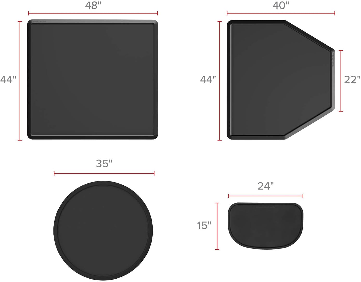 WeatherTech All-Purpose Mat - Multi-Use Mat for Everyday Living - 44" x 48" - Rectangle - Black (APM4448B)