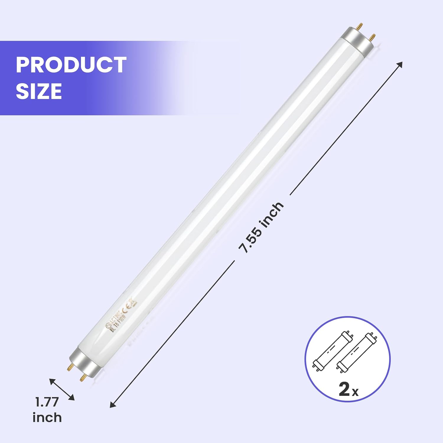 LiBa Bug Zapper Replacement Bulb 10W 2-Pack, UV Lamp for 20W Indoor Zapper