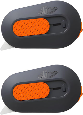 Slice Mini Box Cutter | Manual Retracting | Safe Ceramic Box Cutter Lasting 11x Longer than Metal | Box Opener | 2 Pack
