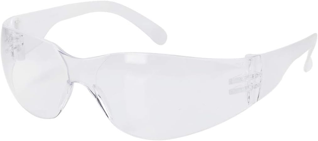 ROAR Men's Flexible Safety Glasses, Clear, 12 Pairs Per Box, ANSI Z87+ Certified, UV Protection, Comfortable, Durable, Impact Resistant