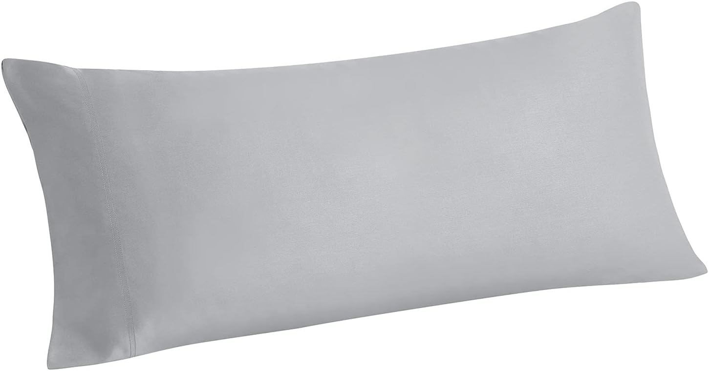 BEDELITE Body Pillow Pillowcase, Rayon from Bamboo, Silver Grey, 20"x54"