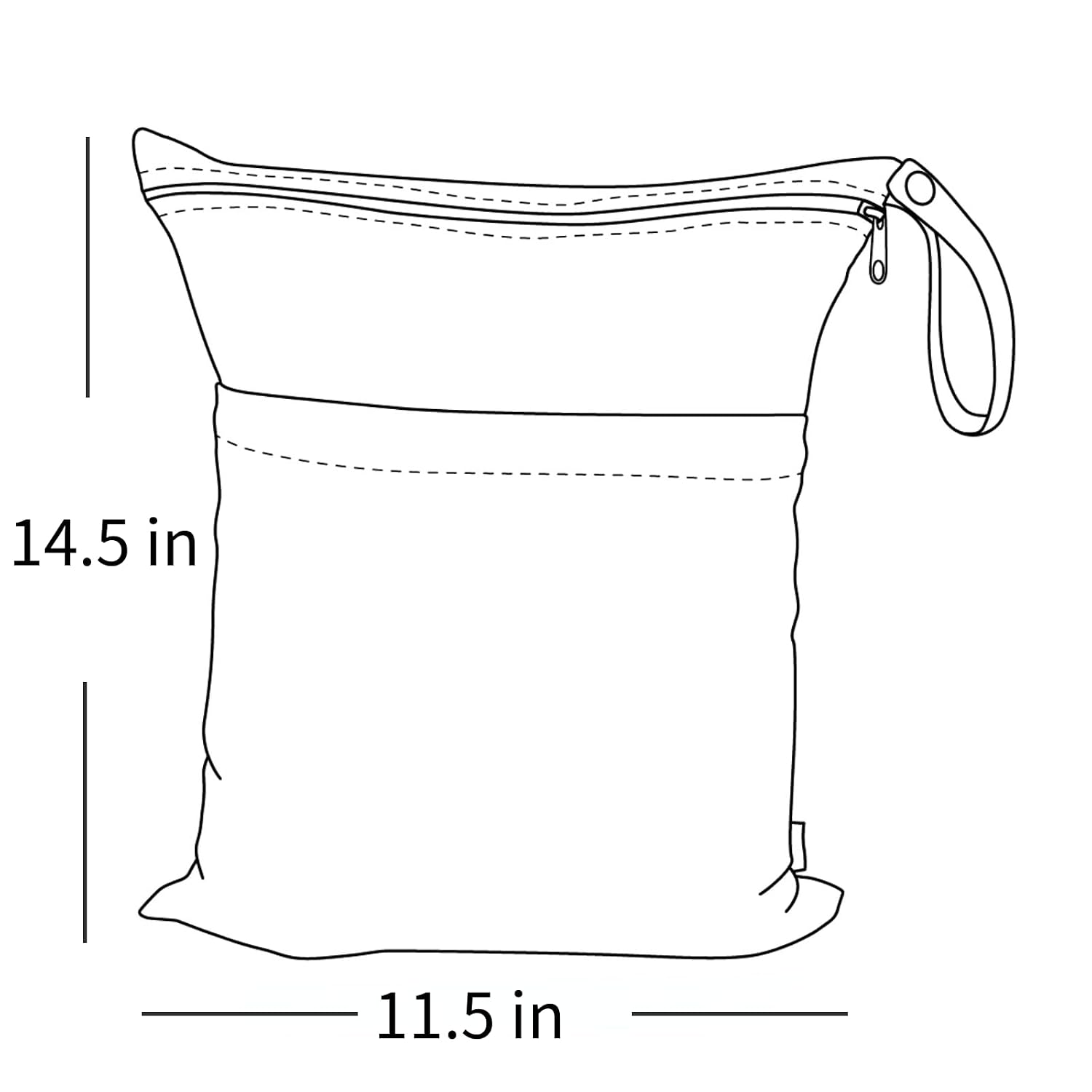 ALVA 3 Pack Wet Dry Bags for Cloth Diapers, Swimsuits & Gym Clothes, Waterproof Reusable Baby Diaper Bag with 2-Zippered Compartments, Hanging Strap, Machine Washable, Medium for Dayca