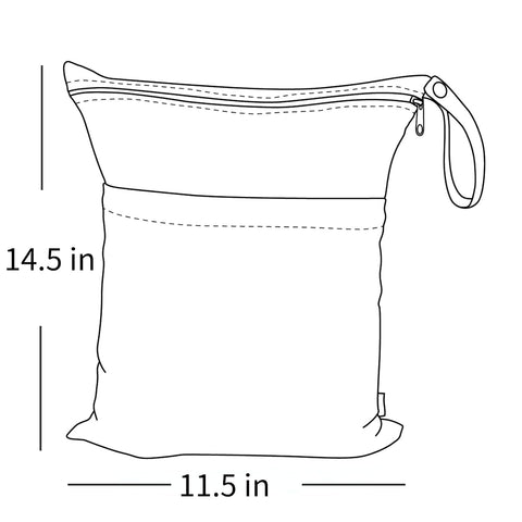 ALVA 3 Pack Wet Dry Bags for Cloth Diapers, Swimsuits & Gym Clothes, Waterproof Reusable Baby Diaper Bag with 2-Zippered Compartments, Hanging Strap, Machine Washable, Medium for Dayca