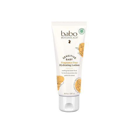 BABO Botanicals Sensitive Baby Fragrance-Free Daily Hydrating Baby Lotion - Shea Butter & Jojoba Oil - for Body & face - for Babies, Kids & Adults with Sensitive Skin - EWG Verified - Vegan