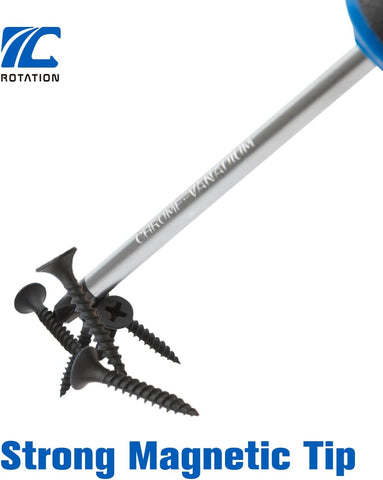 ROTATION 6PC Magnetic Tip Screwdriver Set, 3 Phillips and 3 Flat