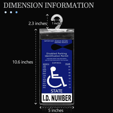 lofrcin 2 PCS Handicap Placard Holder for Auto, Ultra Transparent Handicapped Placard Holder, Handicap Parking Sign Holder With Large Hanger
