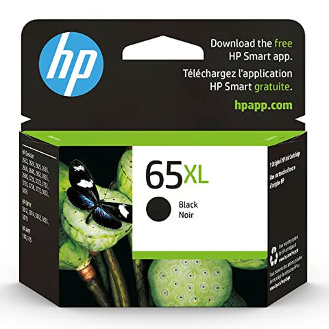 HP 65XL Black High-yield Ink Cartridge | Works with HP AMP 100 Series, HP DeskJet 2600, 3700 Series, HP ENVY 5000 Series | Eligible for Instant Ink | N9K04AN