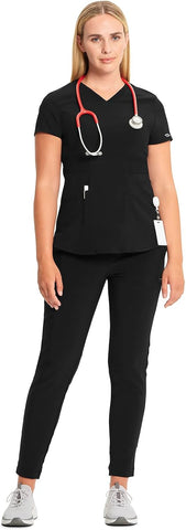 Cherokee Infinity Scrubs for Women V-Neck 4 Way Stretch 3 Pocket Scrub Top