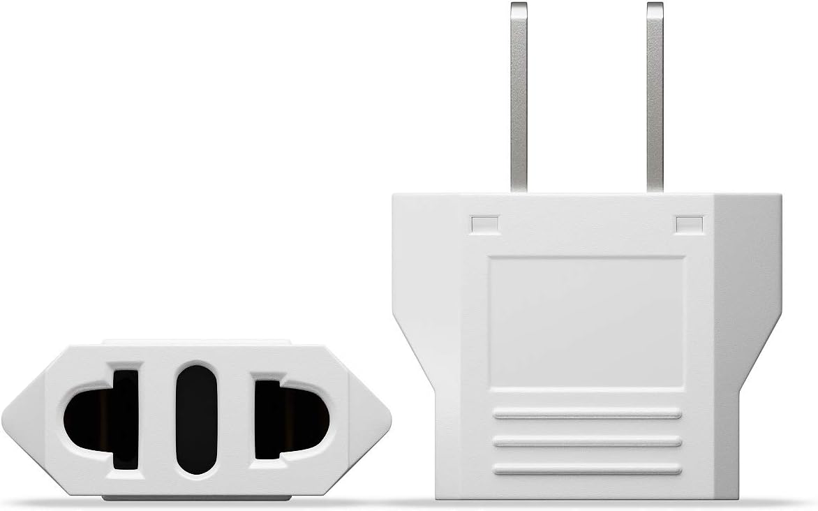 Unidapt European to US Plug Adapter, 220V to 110V Pin Converter, 2-Pack