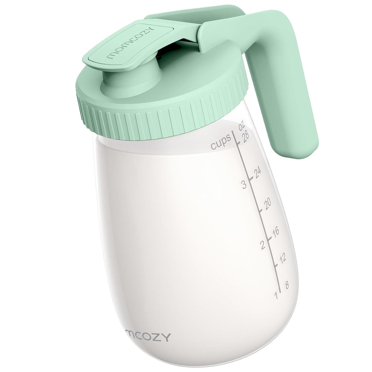Momcozy Breast Milk Pitcher, Glass Storage Container Wide Mouth, 32oz Green