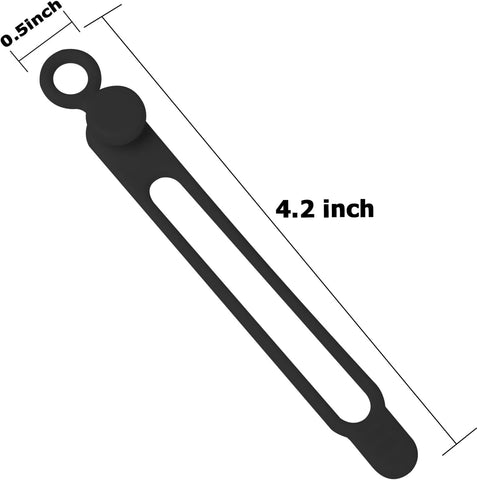 Silicone Cable Ties, Cord Organizer Cable Management(16Pcs-Black)