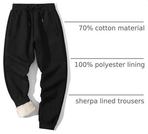 Shiyifa Mens Sherpa Lined Sweatpants Winter Warm Fleece Lined Pants
