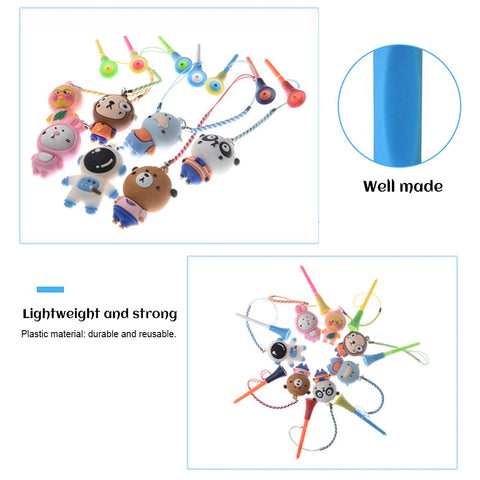 VGEBY 6Pcs Tee Hanger Cartoon Kunststoff Anti Lost Tee Hoop Mit Riemen Tee Holder (Blue + Gray)