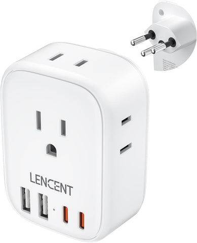 LENCENT Switzerland Travel Plug Adapter, Swiss Power Adaptor with 4 Outlets