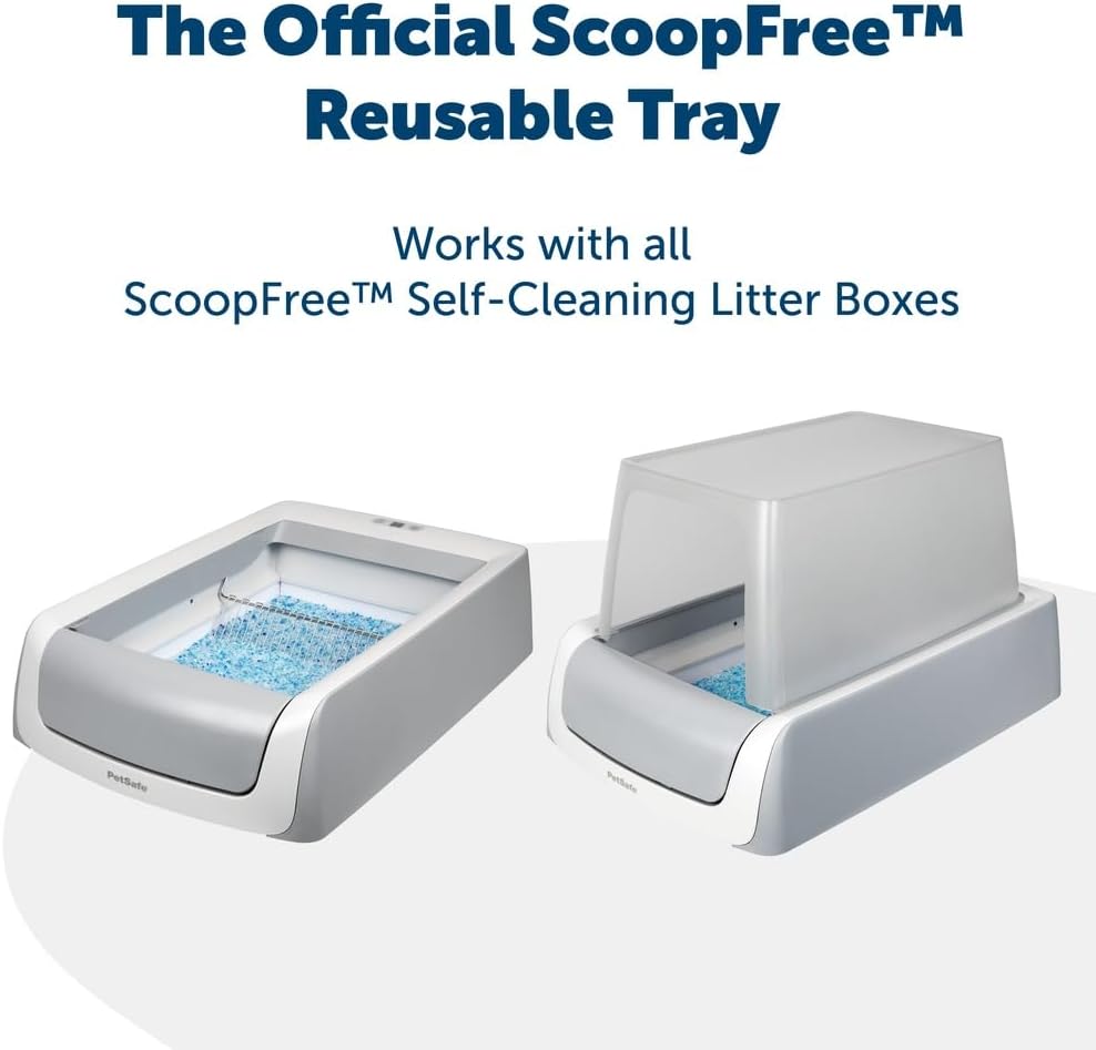 PetSafe Official ScoopFree Complete Reusable Tray - Includes 4.3 lb of Premium Blue Crystal Litter - Compatible with All ScoopFree Complete Automatic Self Cleaning Litter Box Systems