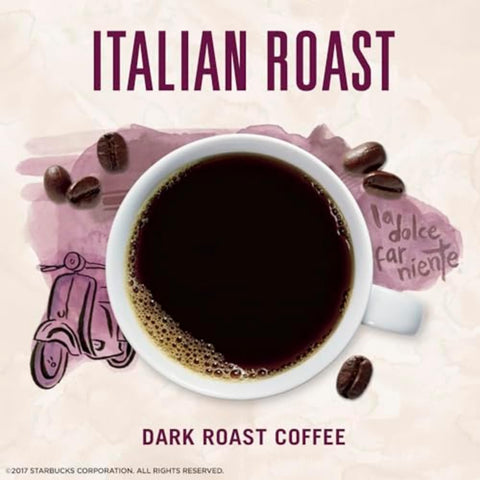 Starbucks VIA Instant Coffee, Dark Roast Coffee, Italian Roast, 100% Arabica, Single-Serve, 1 Box (50 Packets) | 100% Arabica instant coffee packets; Italian Roast dark roast; 1 box, 50 packets