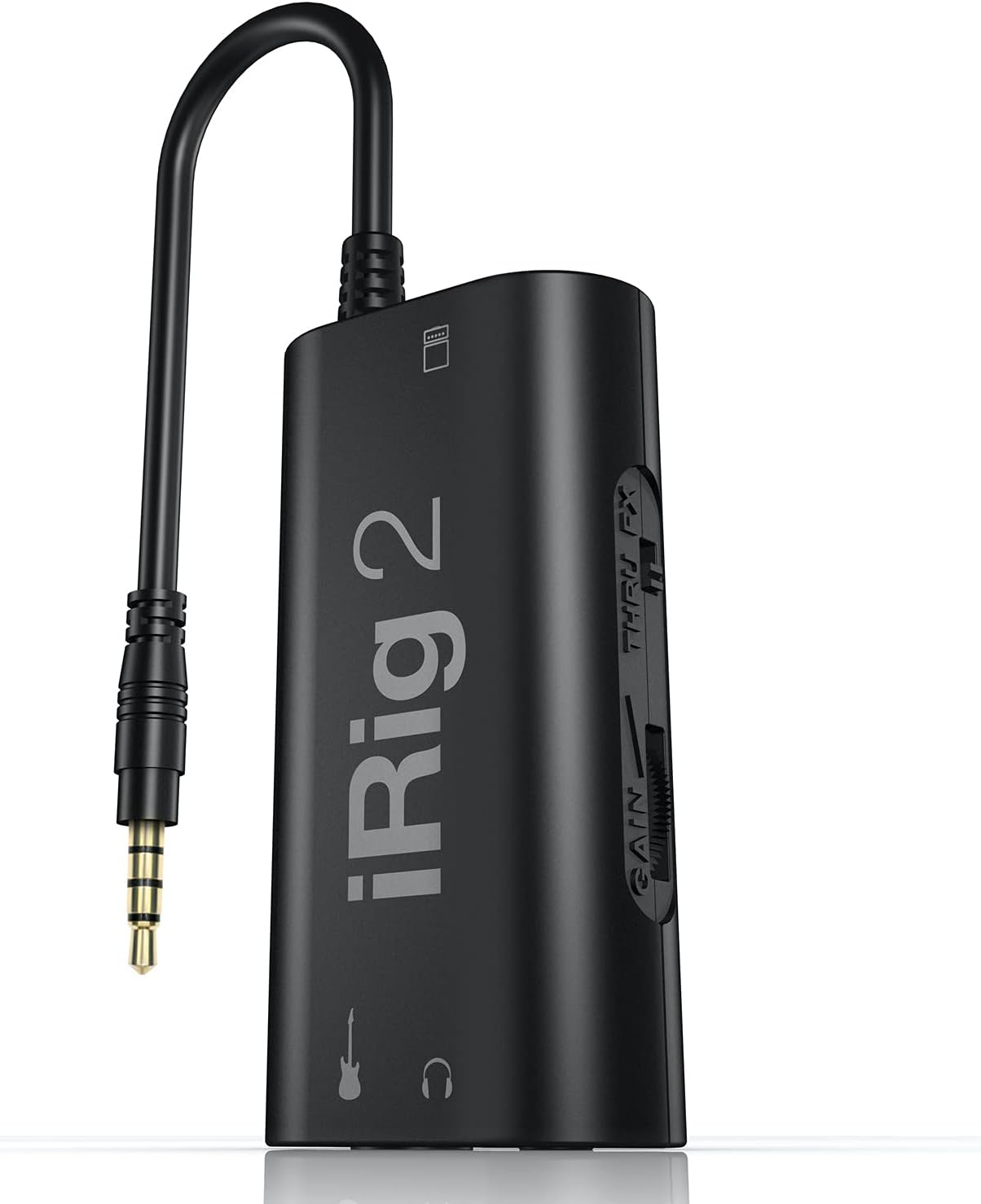 IK Multimedia iRig 2 portable guitar audio interface, lightweight audio adapter for iPhone and iPad with instrument input and headphone/amplfier outs