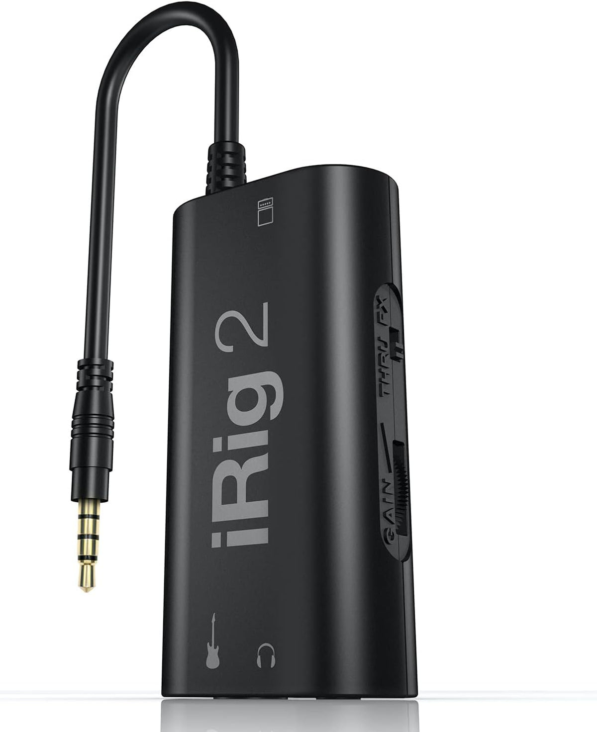 IK Multimedia iRig 2 portable guitar audio interface, lightweight audio adapter for iPhone and iPad with instrument input and headphone/amplfier outs