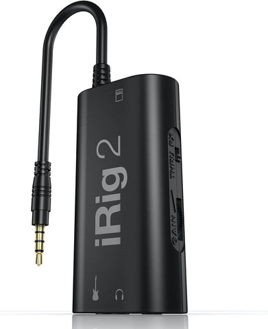 IK Multimedia iRig 2 portable guitar audio interface, lightweight audio adapter for iPhone and iPad with instrument input and headphone/amplfier outs