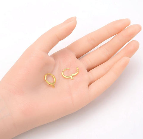 100pcs Adabele Tarnish Resistant Gold Round Huggie Earring Hooks 16mm