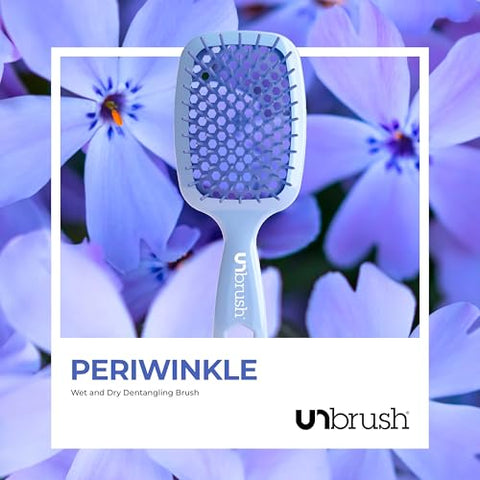 FHI Heat UNbrush Detangling Brush for Pain-Free Brushing on All Wet or Dry Hair Types — Durable DuoFlex Anti-Static Bristles, Lightweight Handle, Vented Hair Brush, Periwinkle Light Blue