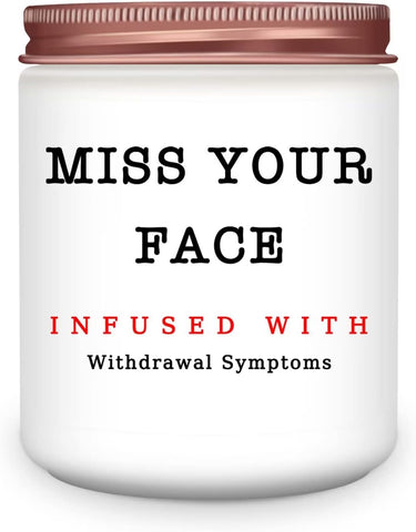 Homsolver Gifts for Women, Men, Friends, Sister, Bestie, Mother Day Gift for Friend, Christmas Birthday Candles for Her Him, Unique Friendship Gift for Friend, Miss Your Face Scented Candle