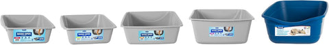Petmate Basic Open Plastic Cat Litter Pan, Gray, Small