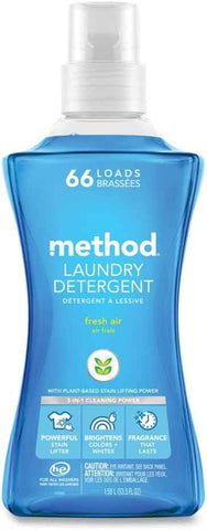 method Concentrated Laundry Detergent, Free + Clear, 53.5 fl oz, 4 Pack | Powerful Stain Lifter, Free of Dyes & Fragrances, 66 Loads Per Bottle