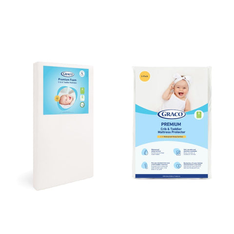 Graco Premium Crib Mattress & Protector Value Bundle (2-Pack)