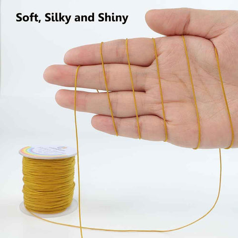 LUSTEMBER 0.8mm Nylon String, Strong Bracelet String, Durable Nylon Cord for Jewelry Making, Bracelets, Beading, Necklaces, Rattail Braiding, Kumihimo, Wind Chimes, Blinds and Handicrafts