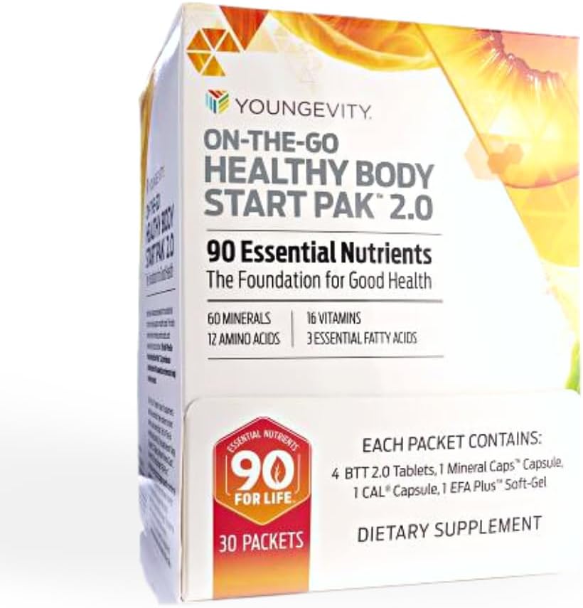Youngevity On-The-Go Healthy Body Start Pak 2.0, 90 Nutrients, 30 Days