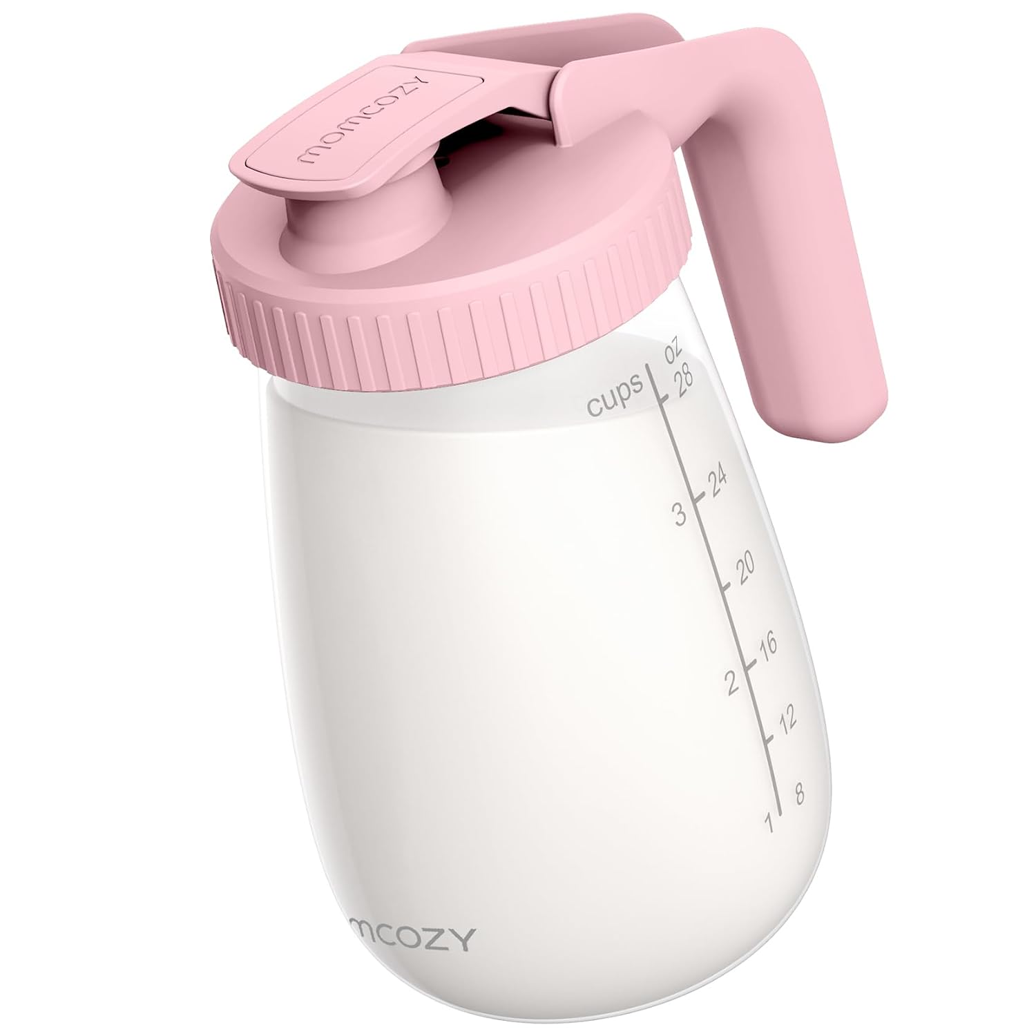 Momcozy Breast Milk Pitcher, Glass Storage Container Wide Mouth, 32oz Pink